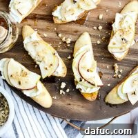 Whipped Blue Cheese Crostini with Pears and Honey