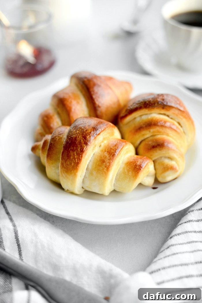 Effortless Homemade Croissant Perfection 2 Easy Homemade Croissants - Golden brown and flaky