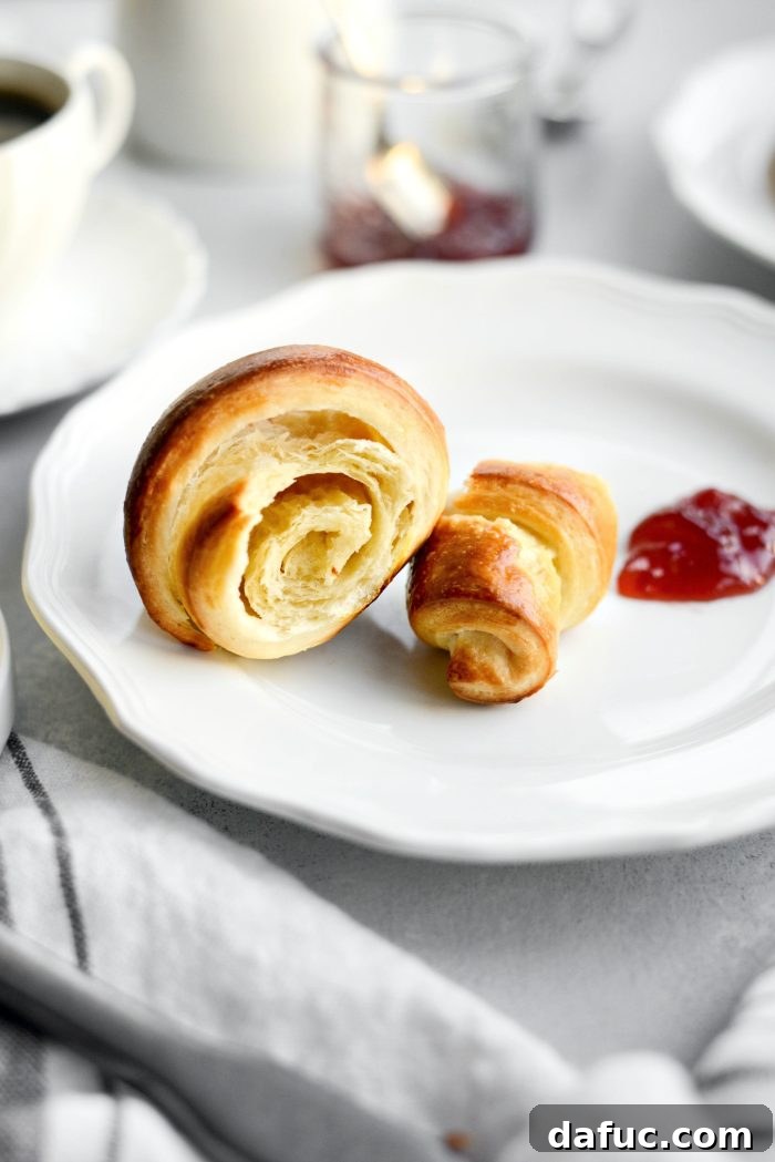 Effortless Homemade Croissant Perfection 32 Delicious Easy Homemade Croissants ready to be served