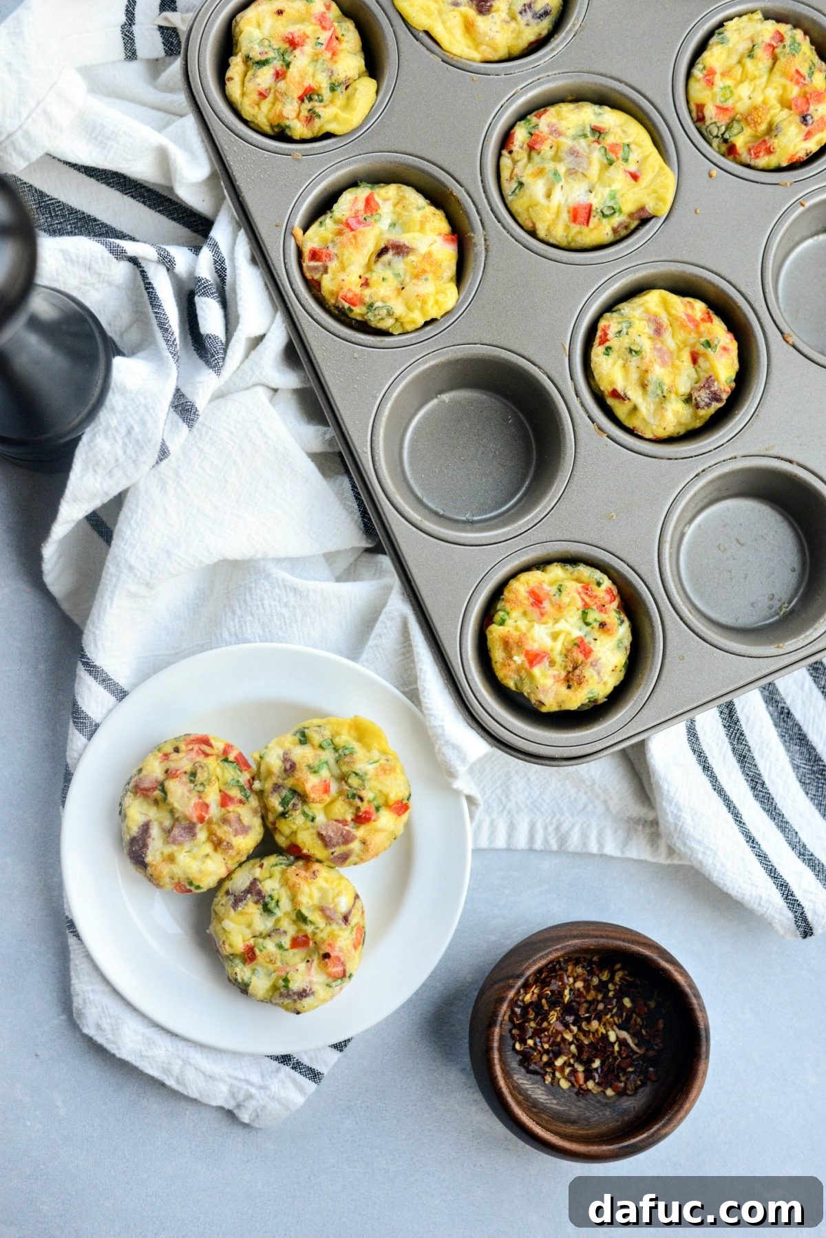 Baked Western Omelet Mini Frittatas in a muffin pan