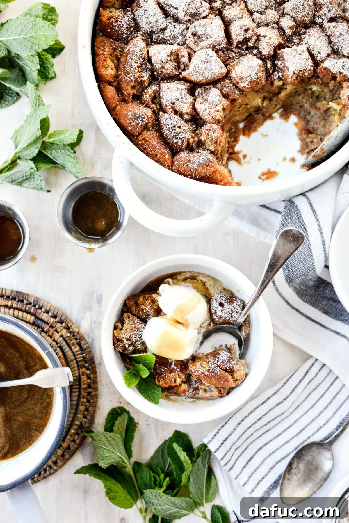 Unpacking 2017 9 Cider Mill Doughnut Bread Pudding with Butter Rum Sauce - A comforting dessert