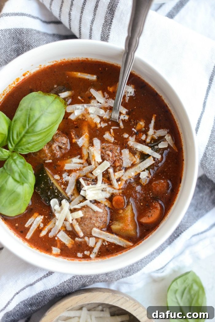 Slow Cooker Italian Meatball Vegetable Soup