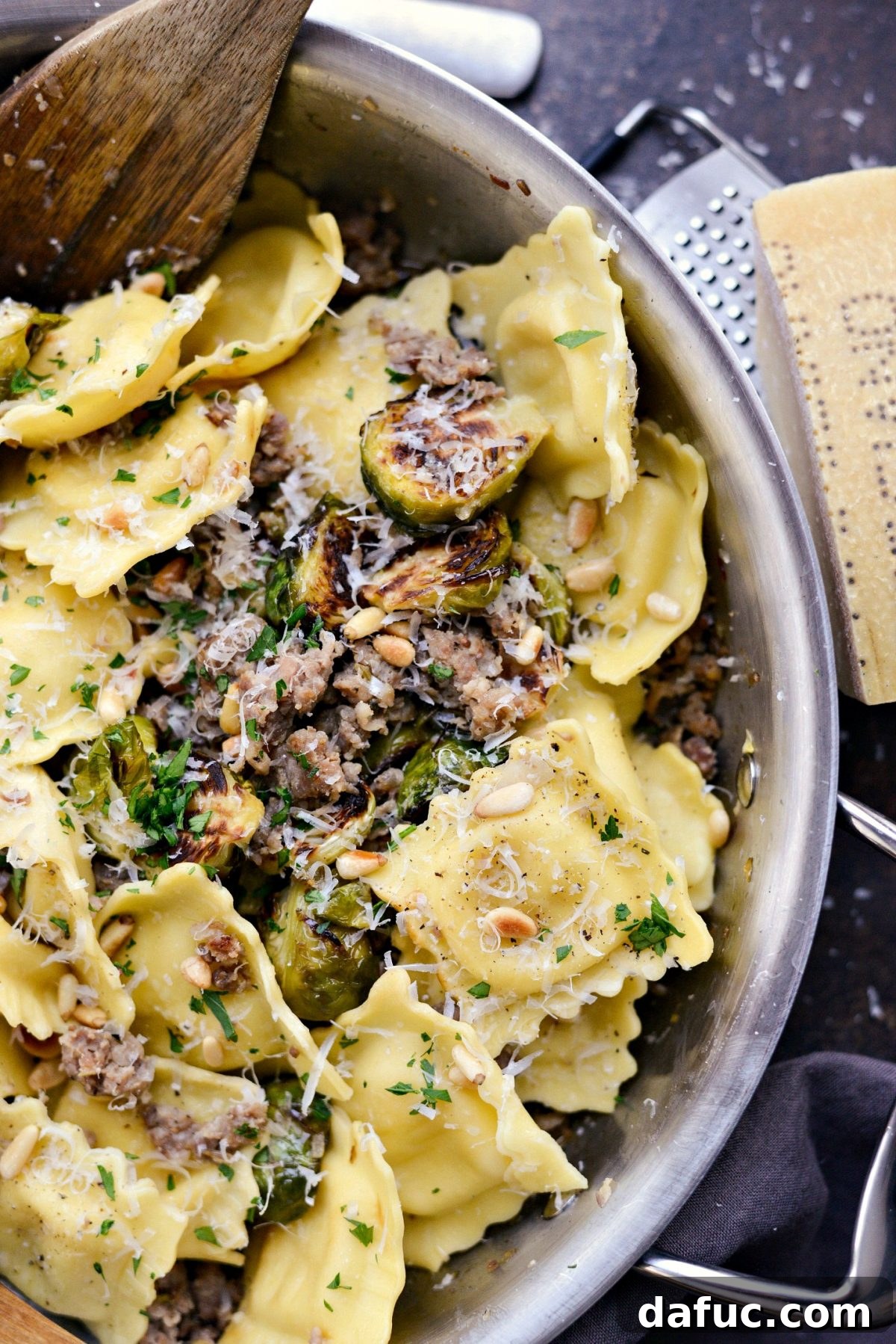 Hearty Italian Sausage Brussels Sprout Ravioli 2 Italian Sausage Brussels Sprout Ravioli