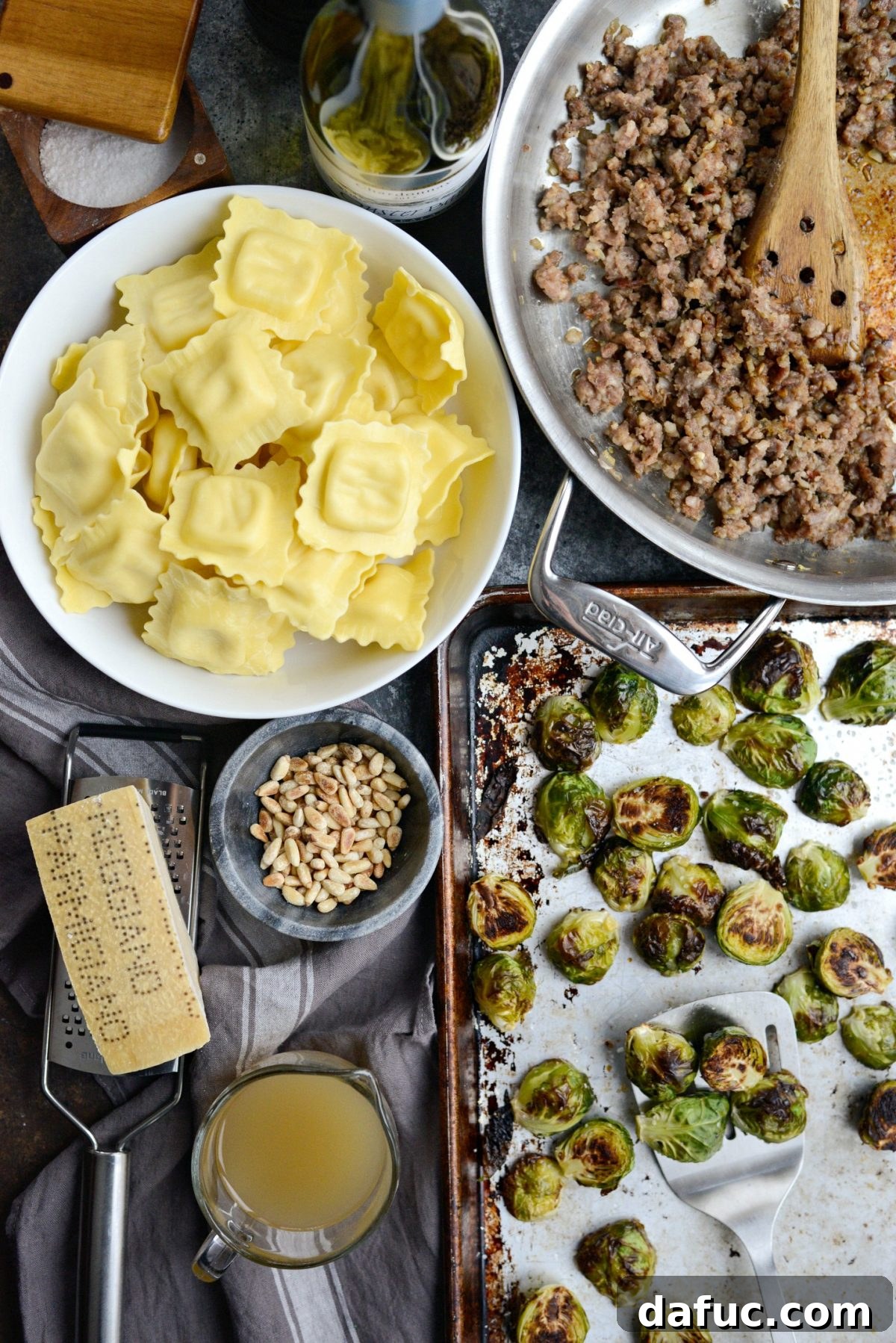 Hearty Italian Sausage Brussels Sprout Ravioli 4 Ingredients for Italian Sausage Brussels Sprout Ravioli