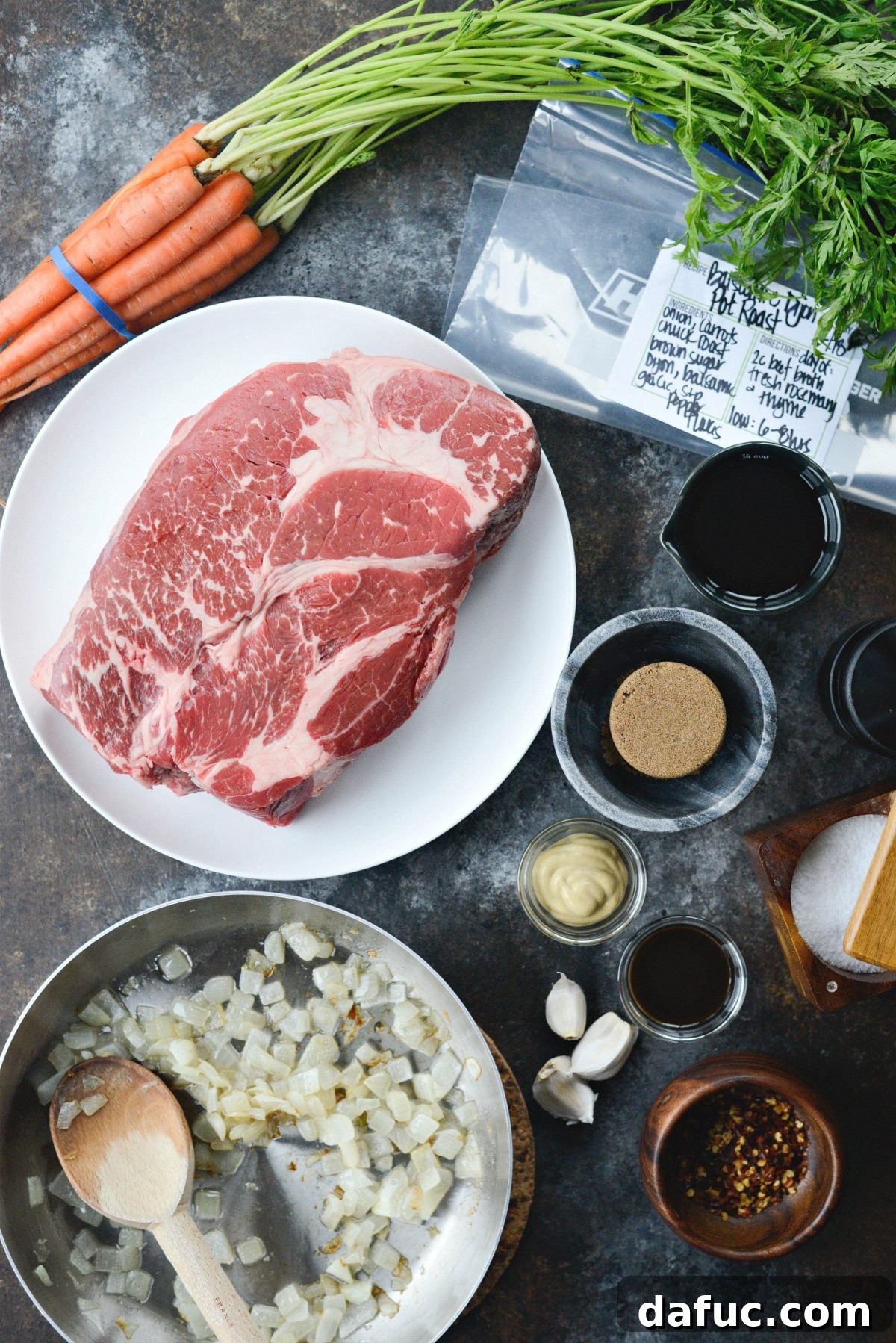 ingredients for Slow Cooker Balsamic Dijon Pot Roast