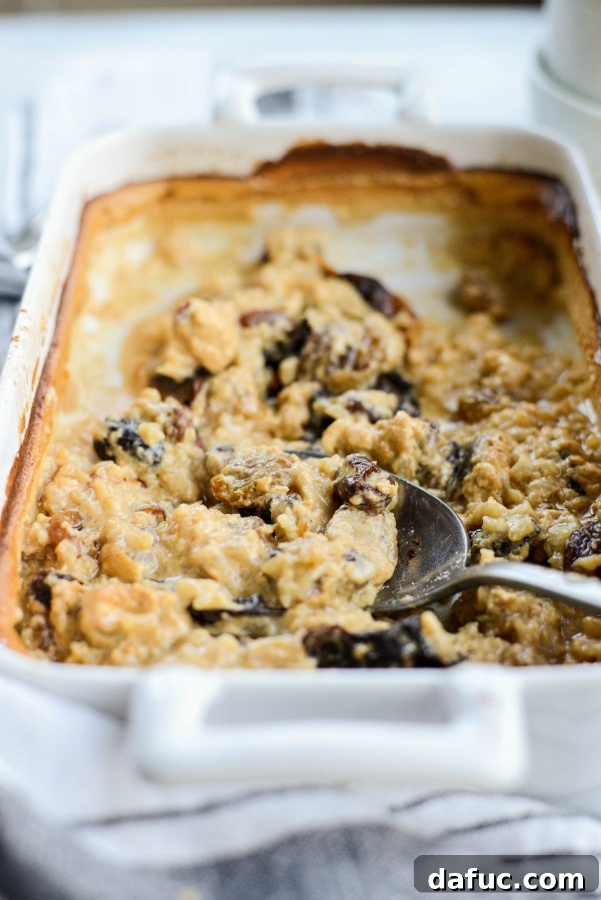 Another close-up of My Grandma's Rice Pudding Recipe, highlighting its creamy texture
