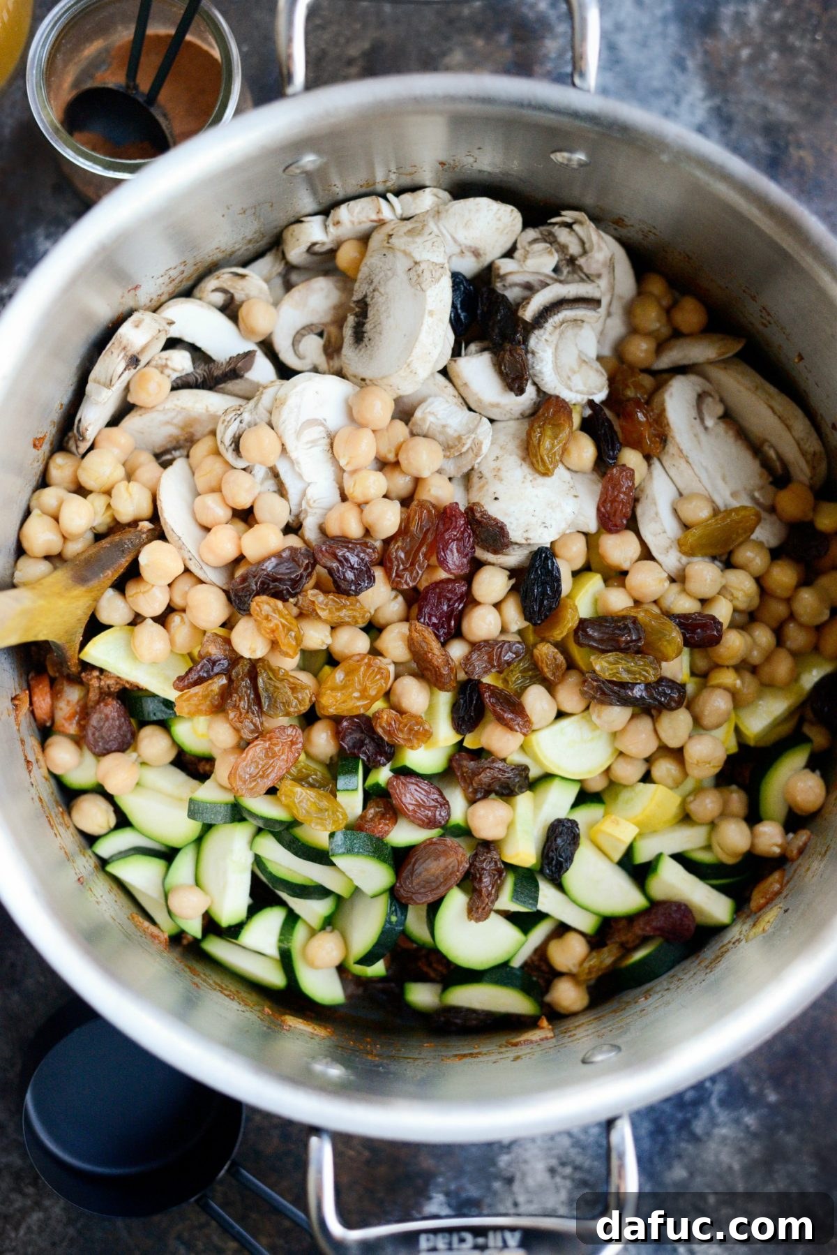 Shawarma-Spiced Lamb Stew 9 Add veggies, chickpeas and raisins.