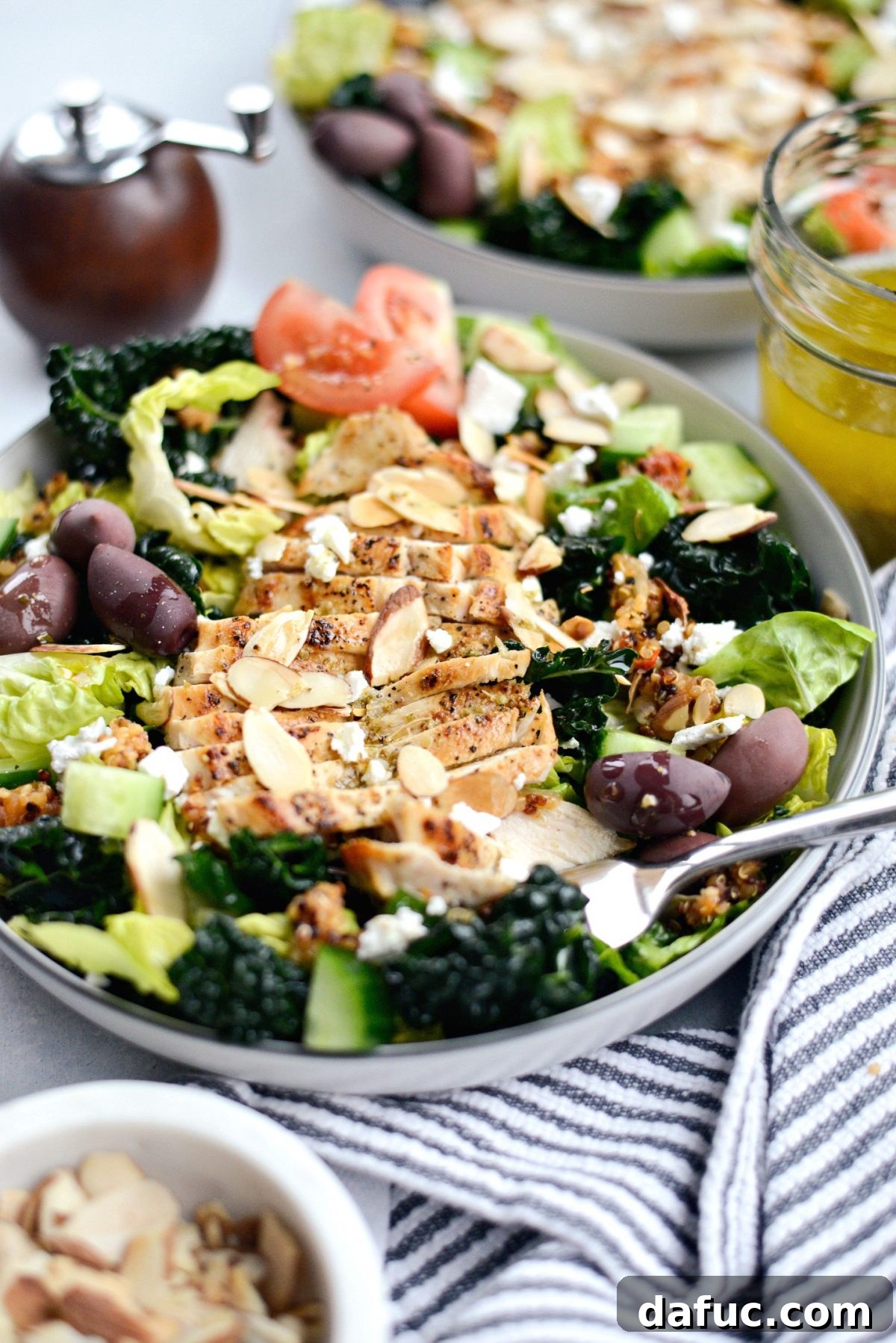 Modern Greek Kale Salad with Chicken