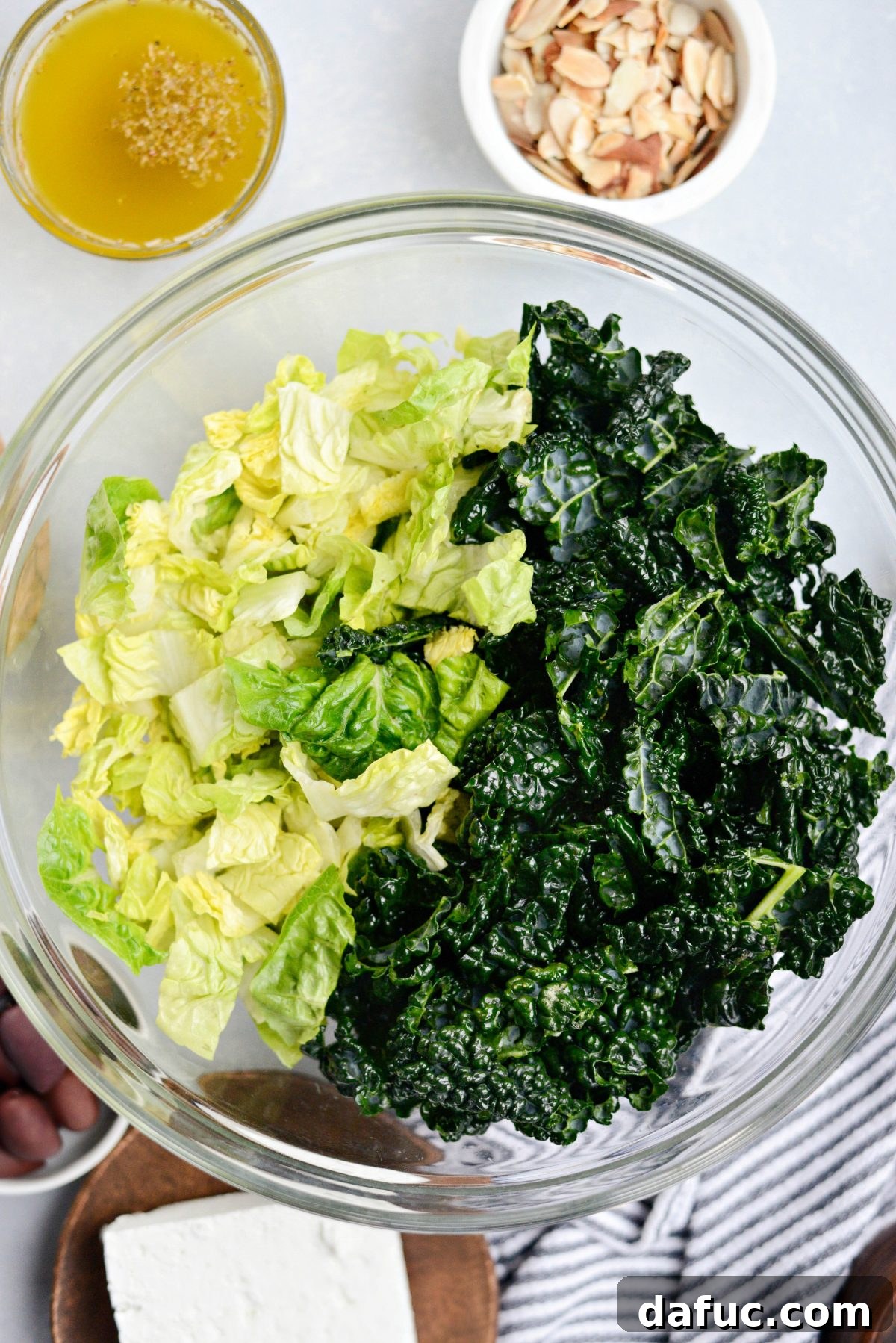 Stripping leaves off kale stems