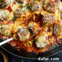 Skillet Chicken Parmesan Meatballs