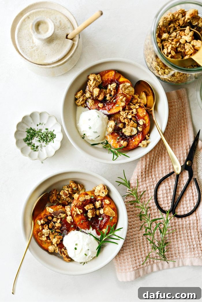 Warm Vanilla Cardamom Nectarine Bake 15 Baked Vanilla Cardamom Nectarines served with ice cream