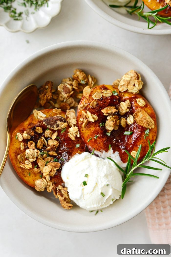Warm Vanilla Cardamom Nectarine Bake 17 Serving suggestion for Baked Vanilla Cardamom Nectarines with syrup