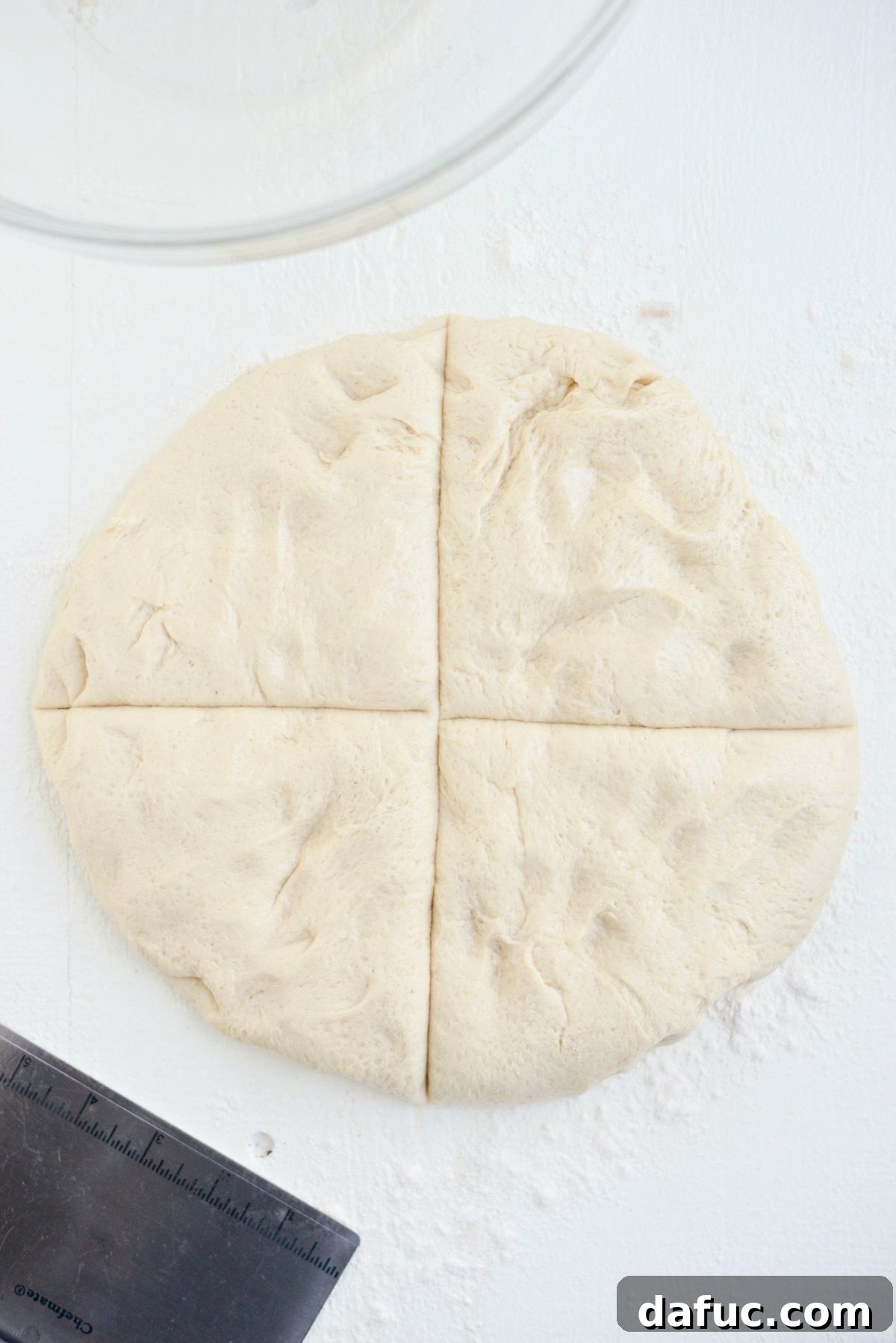 cut into fourths
