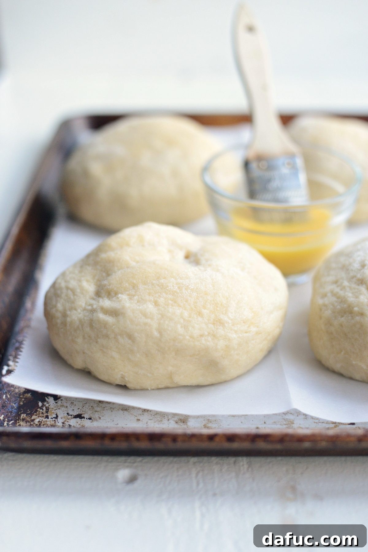 dough on rimmed baking sheet