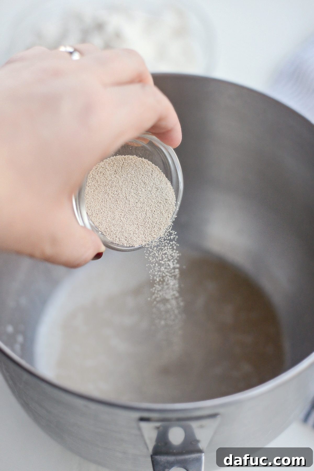 sprinkle in the yeast.