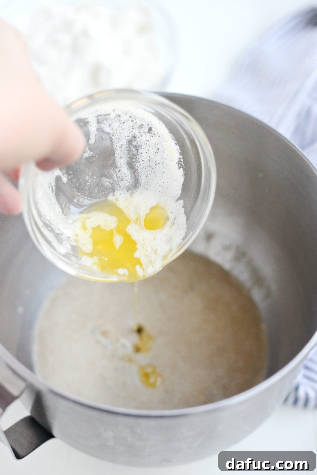 add melted butter