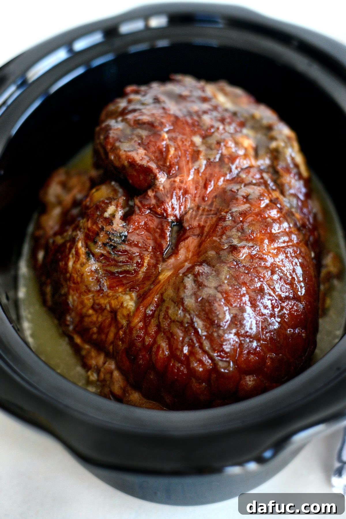 Slow Cooker Maple Brown Sugar Ham 