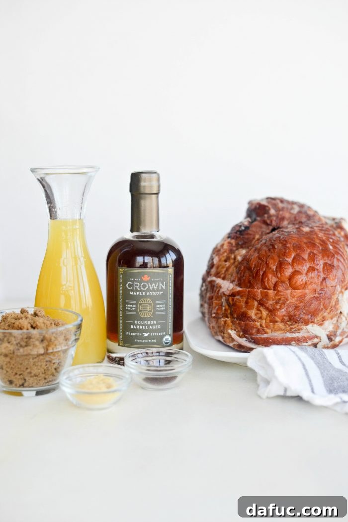 Slow Cooker Maple Brown Sugar Ham ingredients