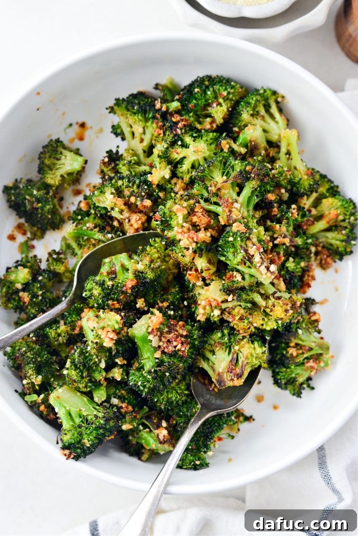 Roasted Broccoli with Chili Garlic Oil and Parmesan