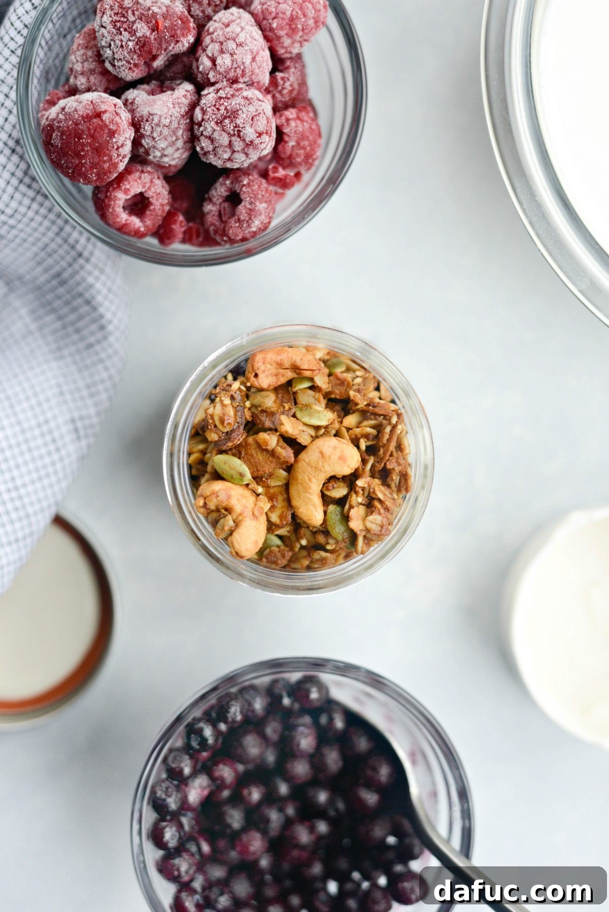 Effortless Breakfast Parfaits 8 Add Granola to Yogurt Parfait Jar