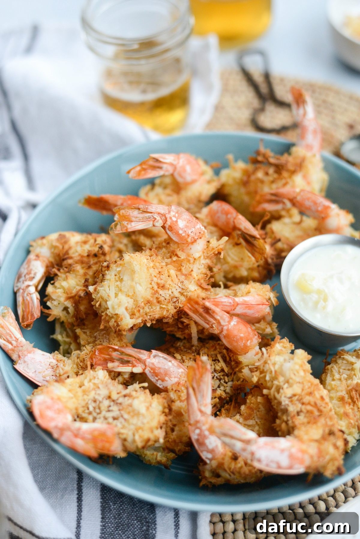 Tropical Crispy Air-Fried Coconut Shrimp with Pineapple Coconut Yogurt Dip 3 Air-Fryer Coconut Shrimp with Pineapple Coconut Yogurt Dip