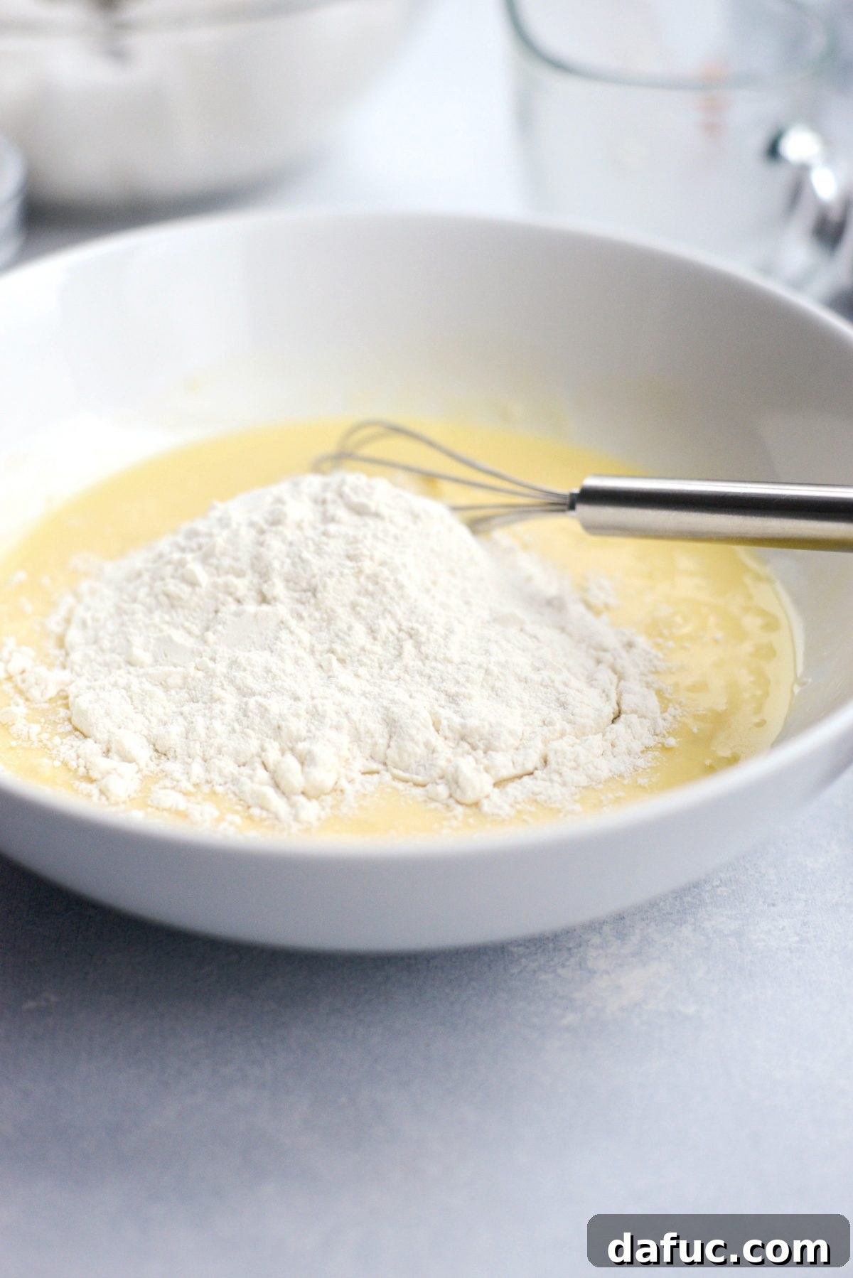 Tropical Crispy Air-Fried Coconut Shrimp with Pineapple Coconut Yogurt Dip 10 adding flour to batter