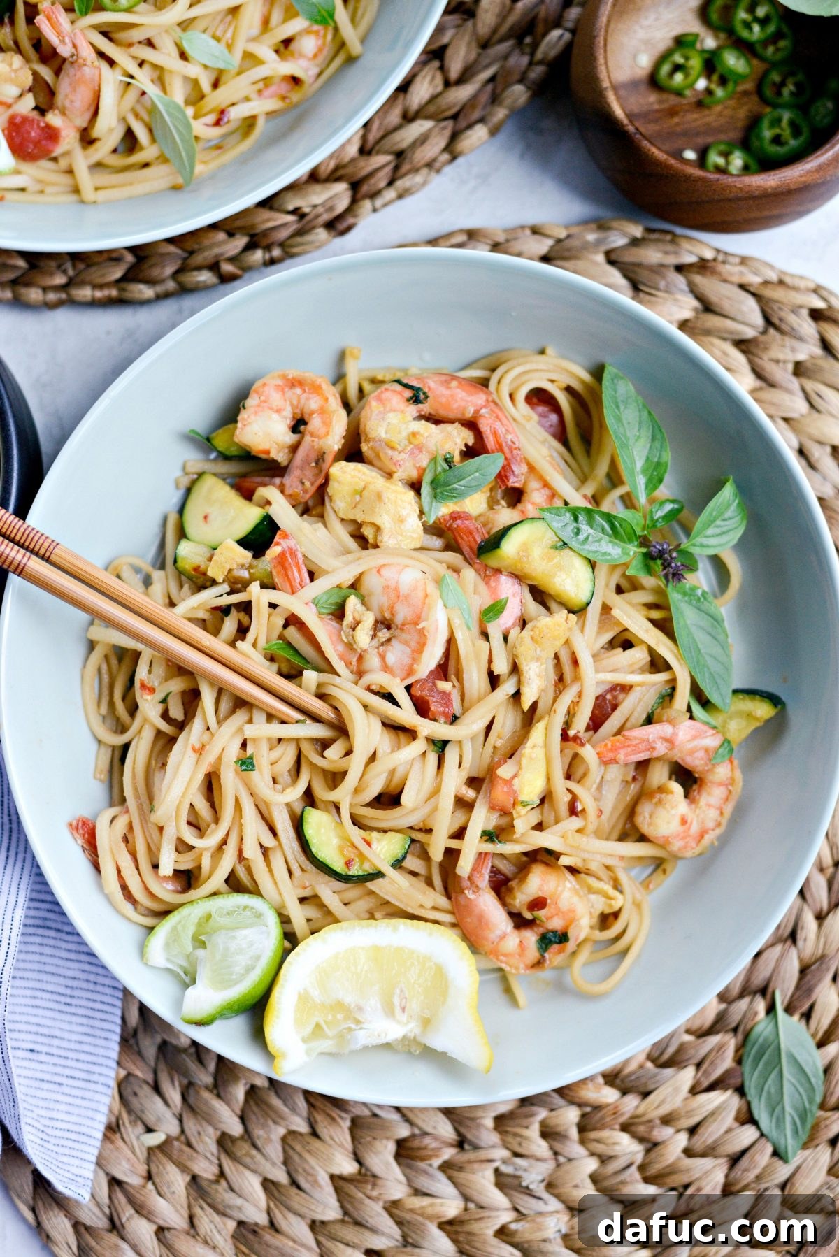 Drunken Noodles with Shrimp and Zucchini, a vibrant Thai-inspired stir-fry