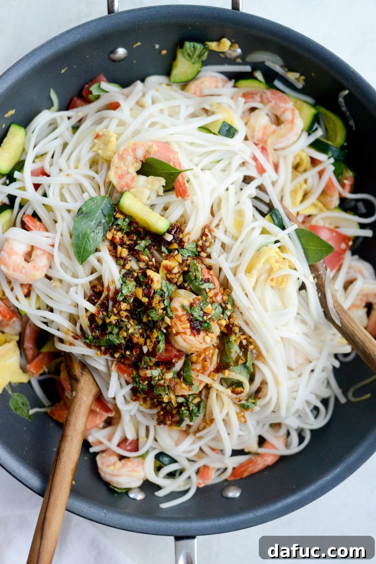 Sauce added to the stir-fry in the skillet