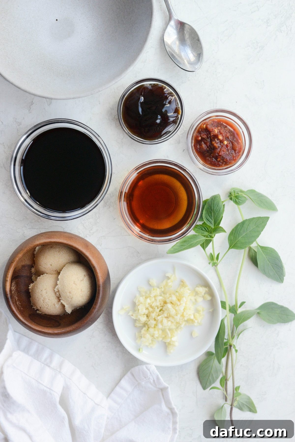 Ingredients for the Drunken Noodles sauce