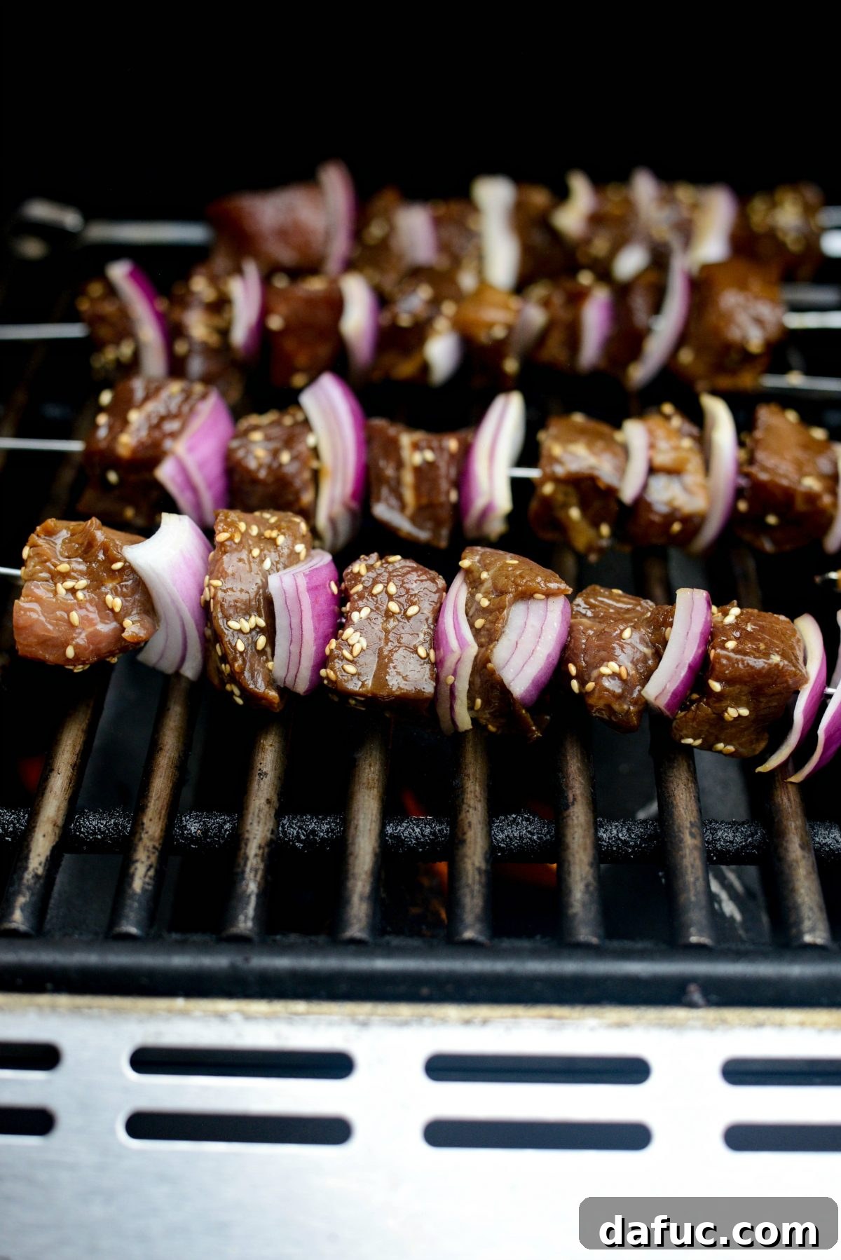 Smoky Sesame Steak Skewers 12 Grilled Sesame Steak Skewers l SimplyScratch.com