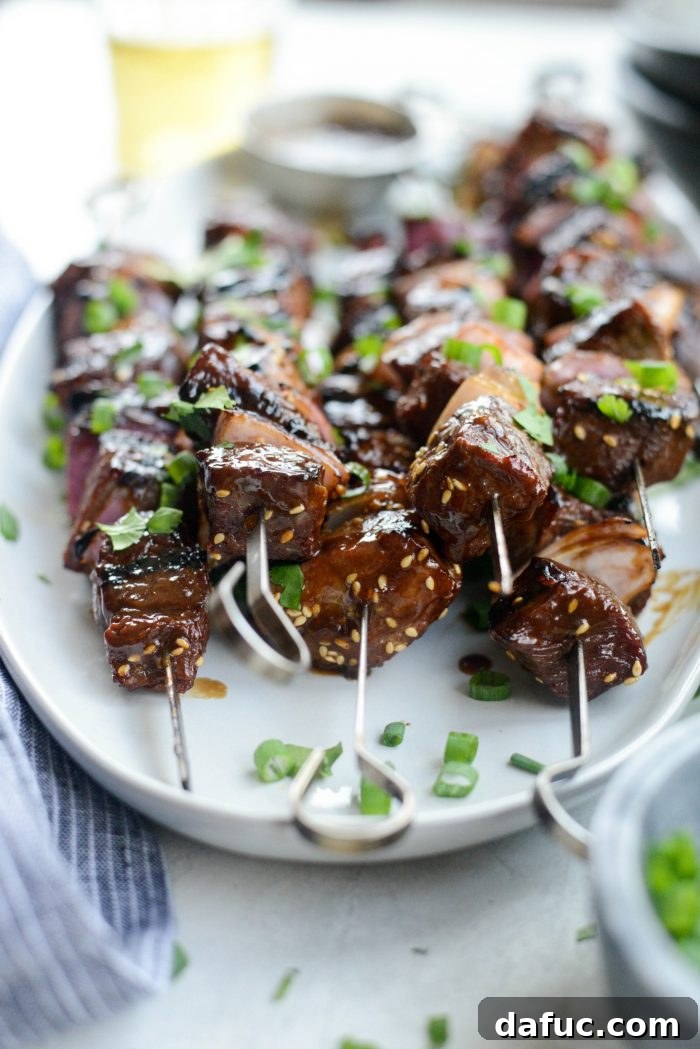 Smoky Sesame Steak Skewers 16 Grilled Sesame Steak Skewers l SimplyScratch.com