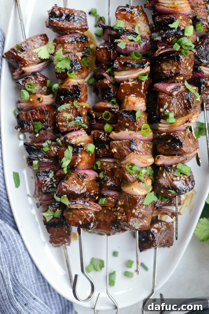 Smoky Sesame Steak Skewers 19 Grilled Sesame Steak Skewers l SimplyScratch.com