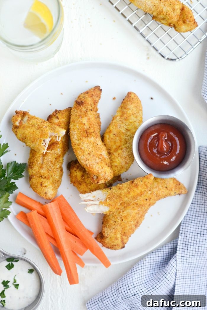 Golden Crispy Air Fryer Chicken Tenders 2 Crispy Air Fryer Chicken Tenders