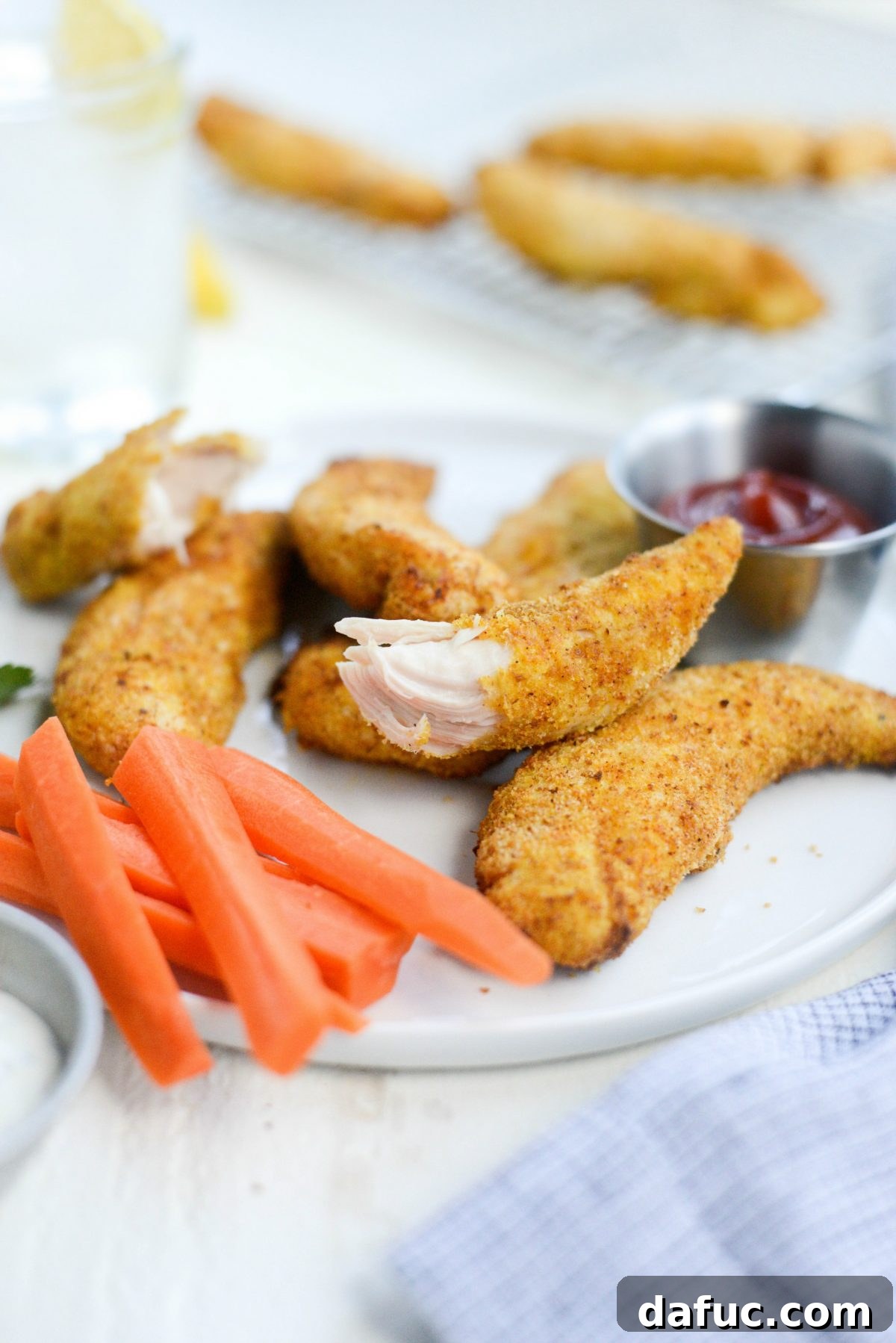 Golden Crispy Air Fryer Chicken Tenders 3 Crispy Air Fryer Chicken Tenders