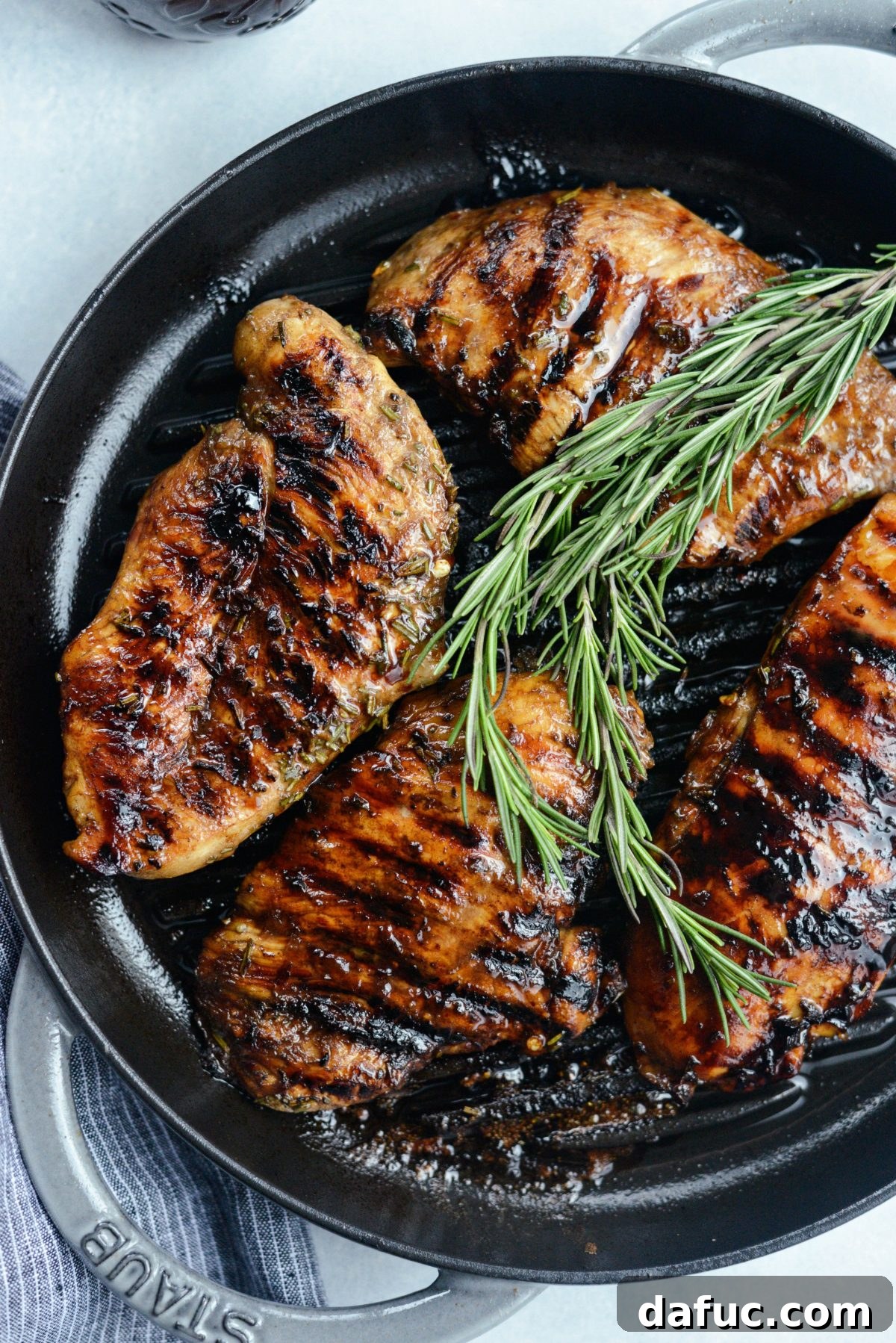 Plated Balsamic Rosemary Grilled Chicken with Sides