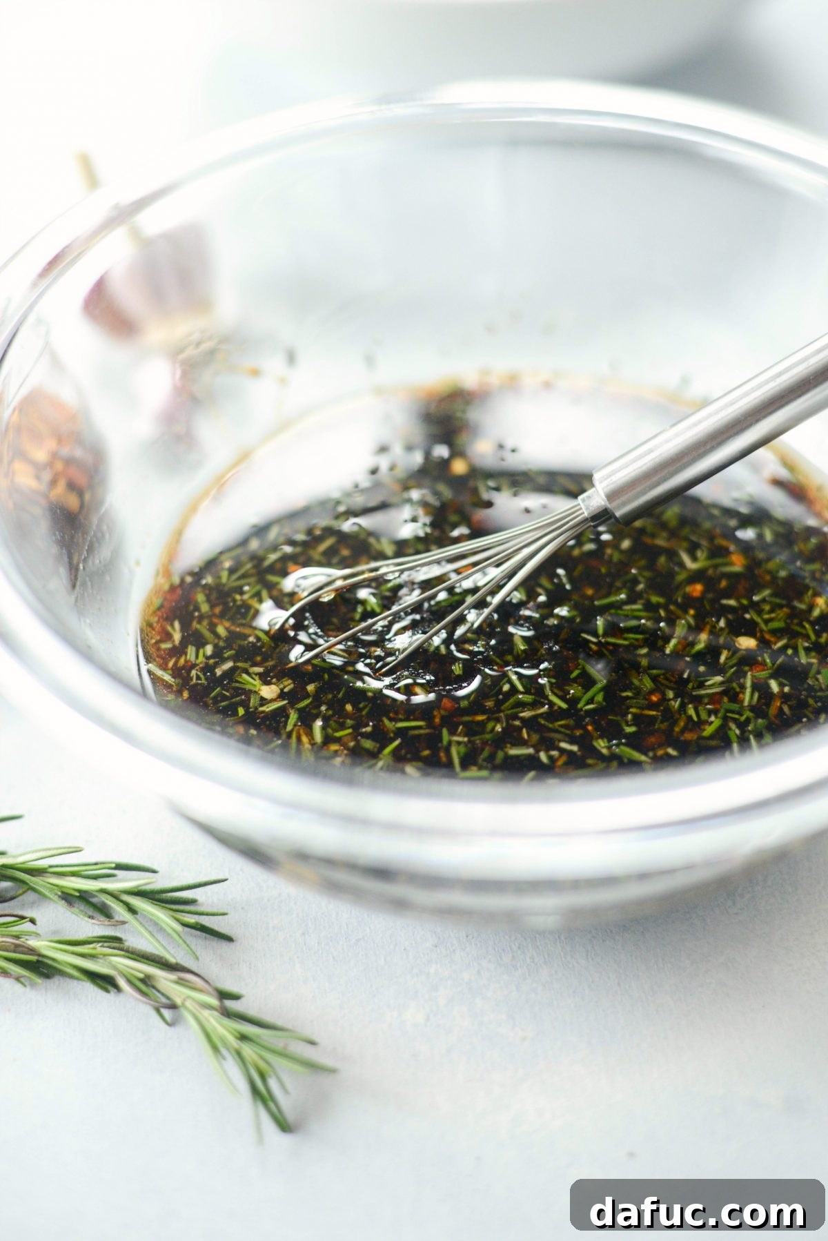 Whisking Balsamic Rosemary Marinade