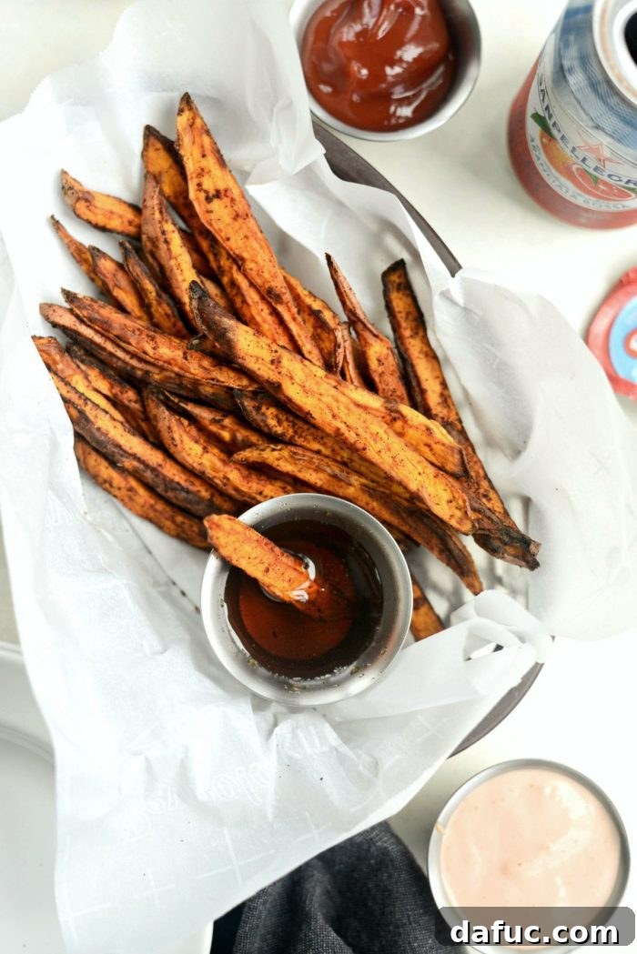 Air-Fried Sweet Potato Perfection 2 Air Fryer Crispy Sweet Potato Fries l SimplyScratch.com