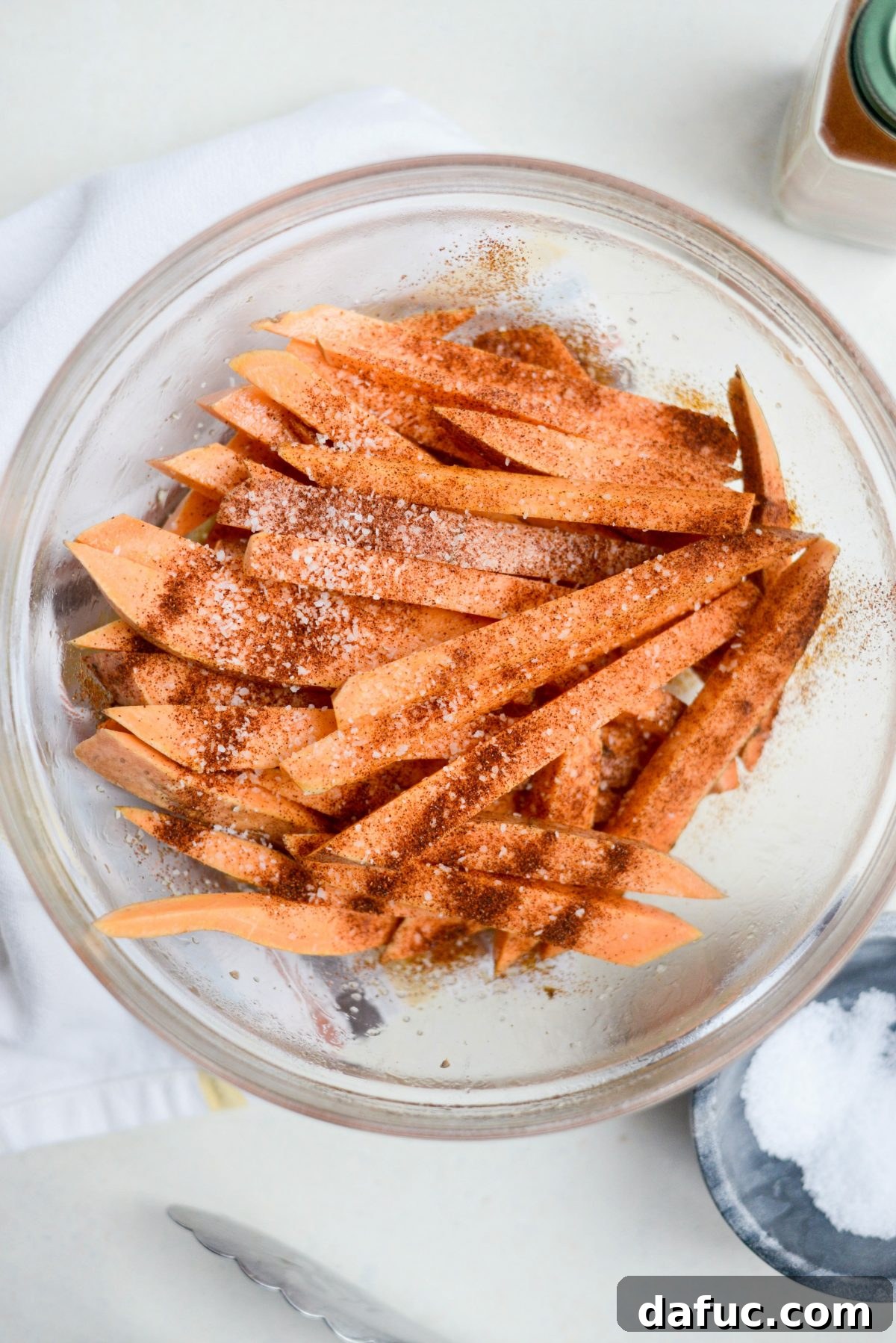 Air Fryer Crispy Sweet Potato Fries l SimplyScratch.com 