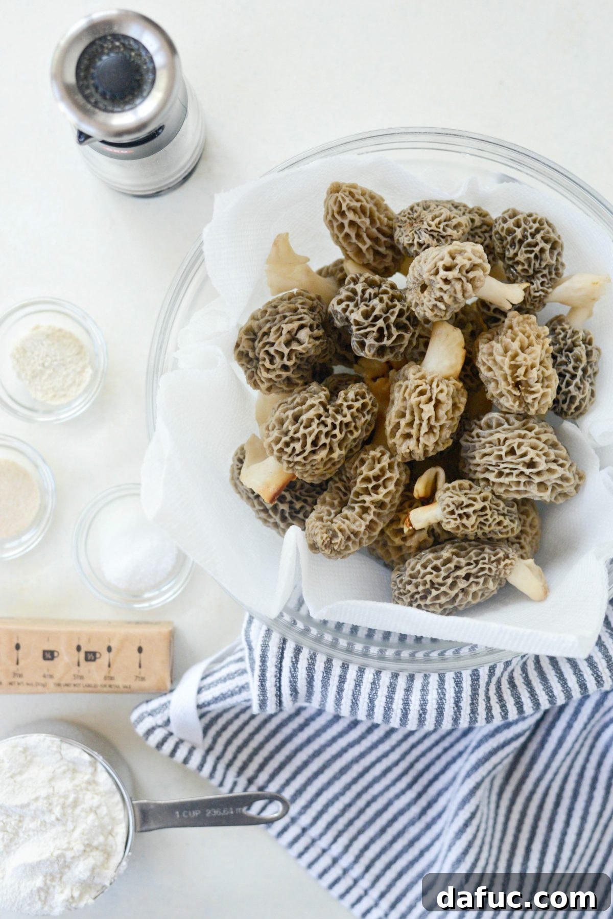Spring's Wild Morel Sauté 8 Cleaned morel mushrooms removed from soaking water
