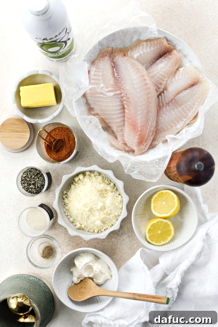 Golden Parmesan Tilapia 4 ingredients for Broiled Tilapia Parmesan