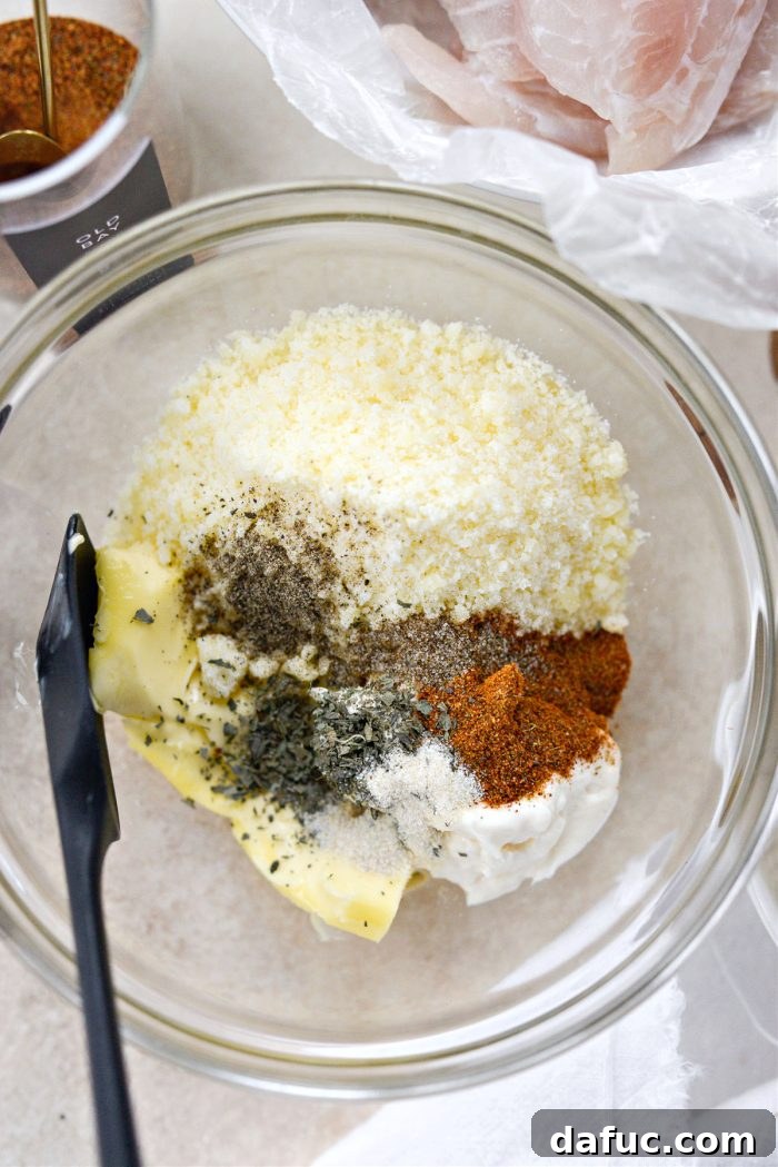 Golden Parmesan Tilapia 5 Add butter, mayo, parmesan, dried herbs and spices in a bowl.