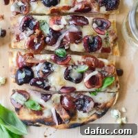 Grilled Cherry Gorgonzola Flatbread Pizza l SimplyScratch.com
