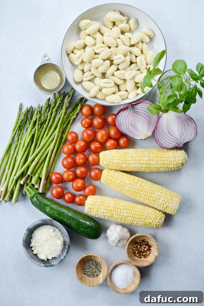Sheet Pan Gnocchi with Summer Vegetables ingredients