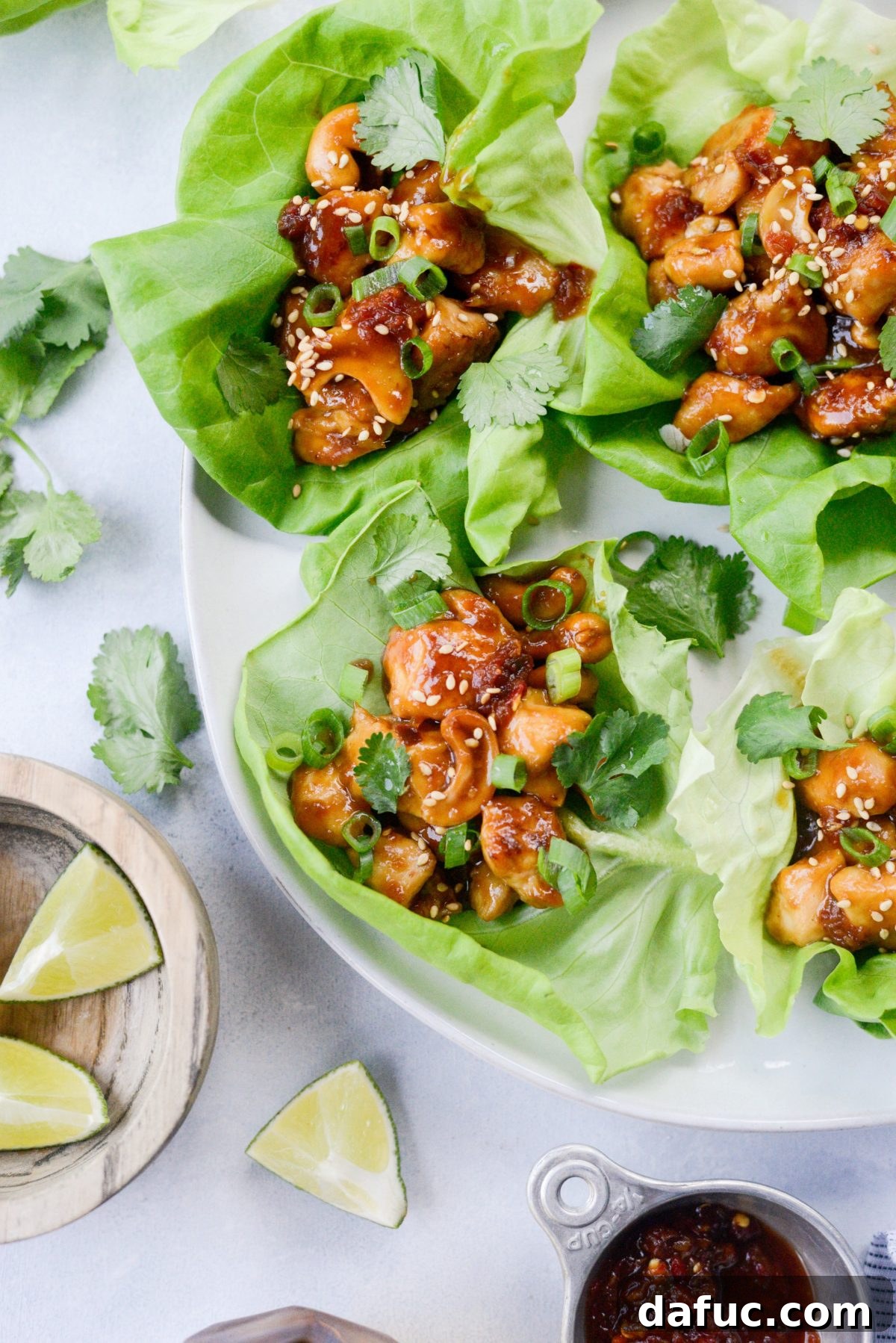 Thai Cashew Chicken Lettuce Wraps - A Perfect Light Meal