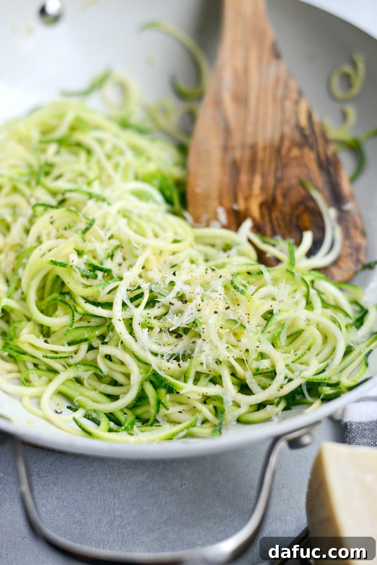 Quick and Flavorful Garlic Parmesan Zucchini Noodles 11 Final seasoning of Garlic Parmesan Zoodles