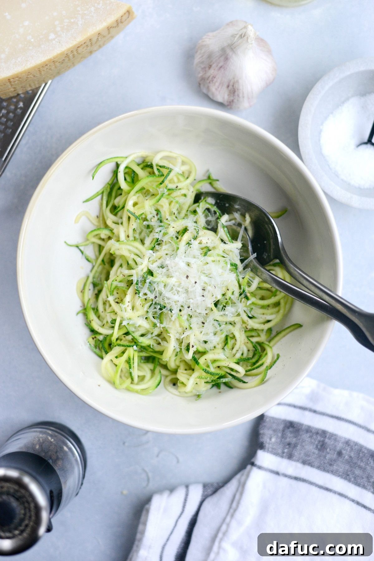 Quick and Flavorful Garlic Parmesan Zucchini Noodles 12 Simple Garlic Parmesan Zoodles ready to be served