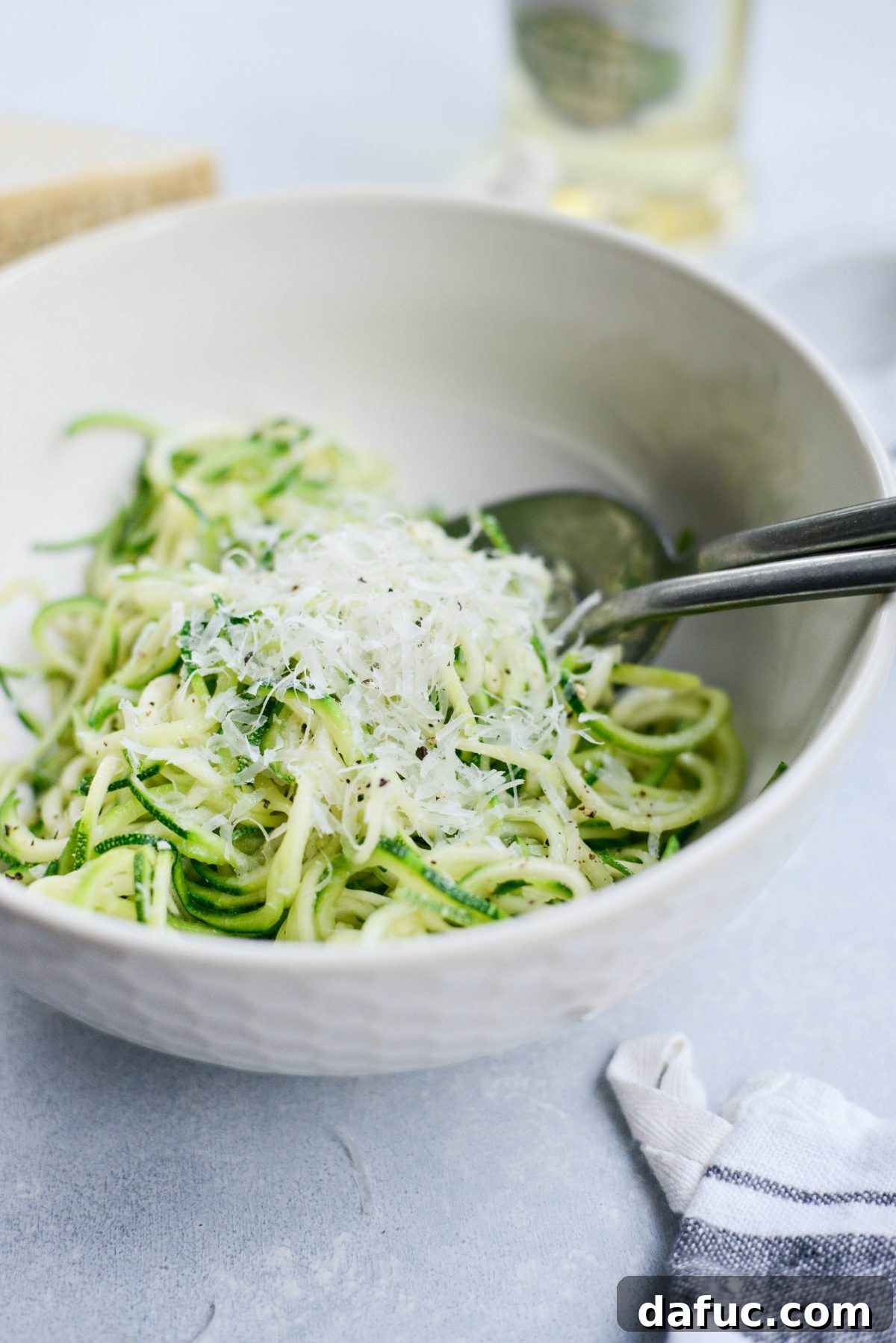Quick and Flavorful Garlic Parmesan Zucchini Noodles 13 Simple Garlic Parmesan Zoodles presented beautifully