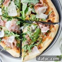 Fig Jam Prosciutto Pizza with Parmesan and Arugula