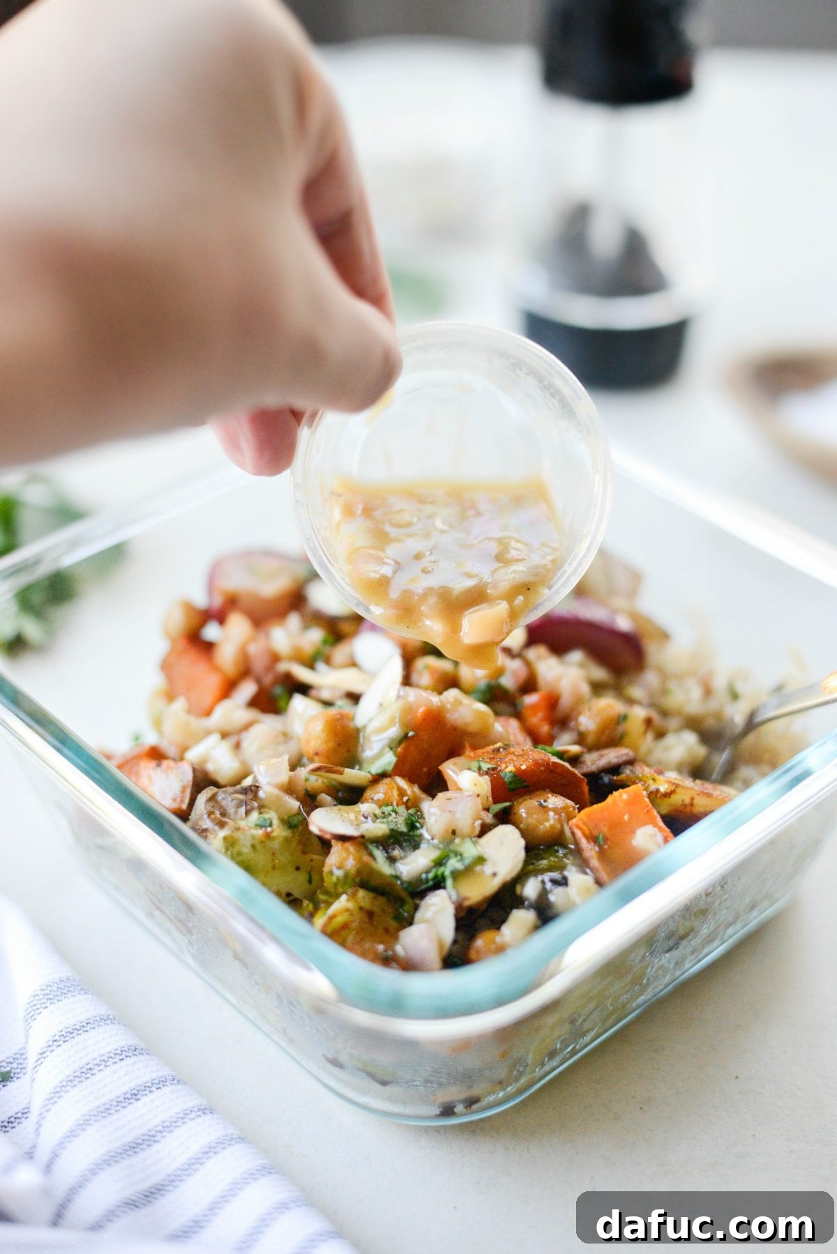 Make-Ahead Roasted Fall Veggie Rice Bowls 15 when ready to eat, pour dressing over top