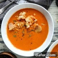 Homemade Roasted Red Pepper Tomato Soup